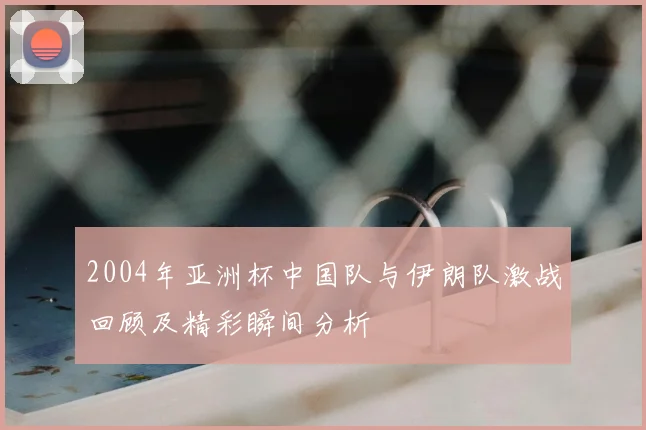 2004年亚洲杯中国队与伊朗队激战回顾及精彩瞬间分析